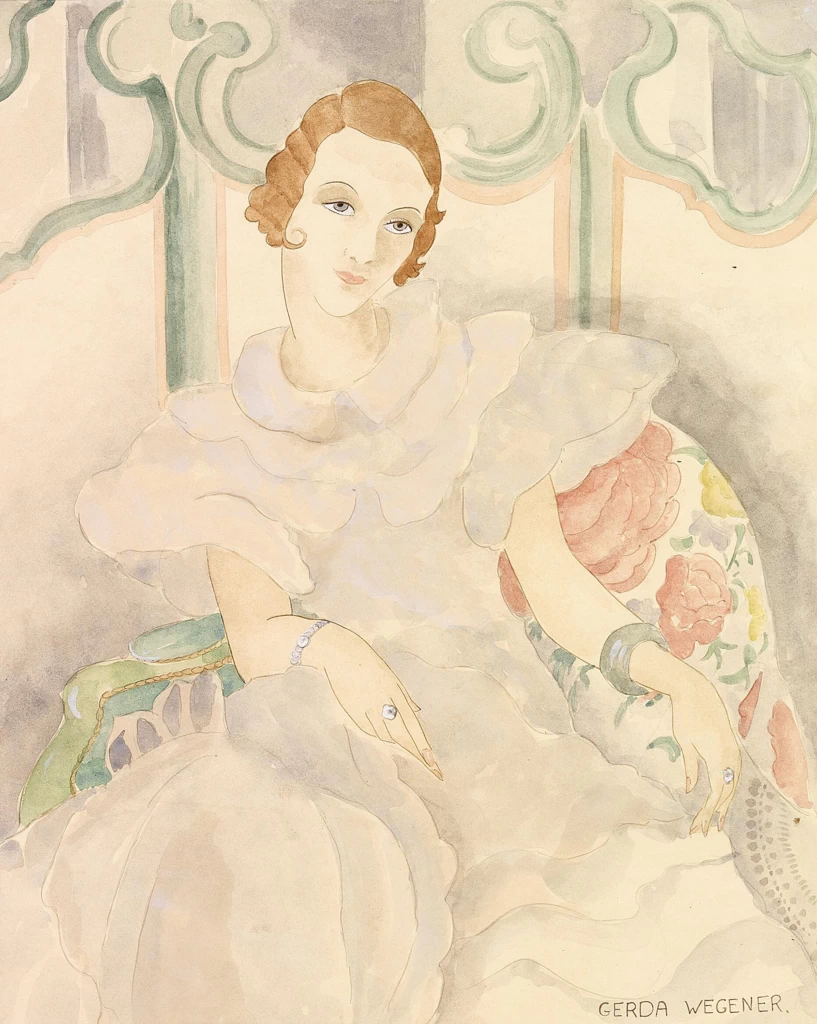 Ritratto di giovane donna in abito bianco